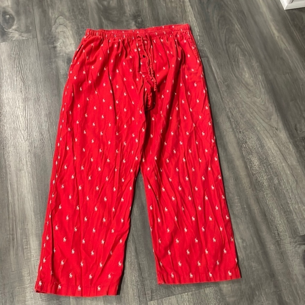 Polo men’s red pony print pajama/lounge pants size XL